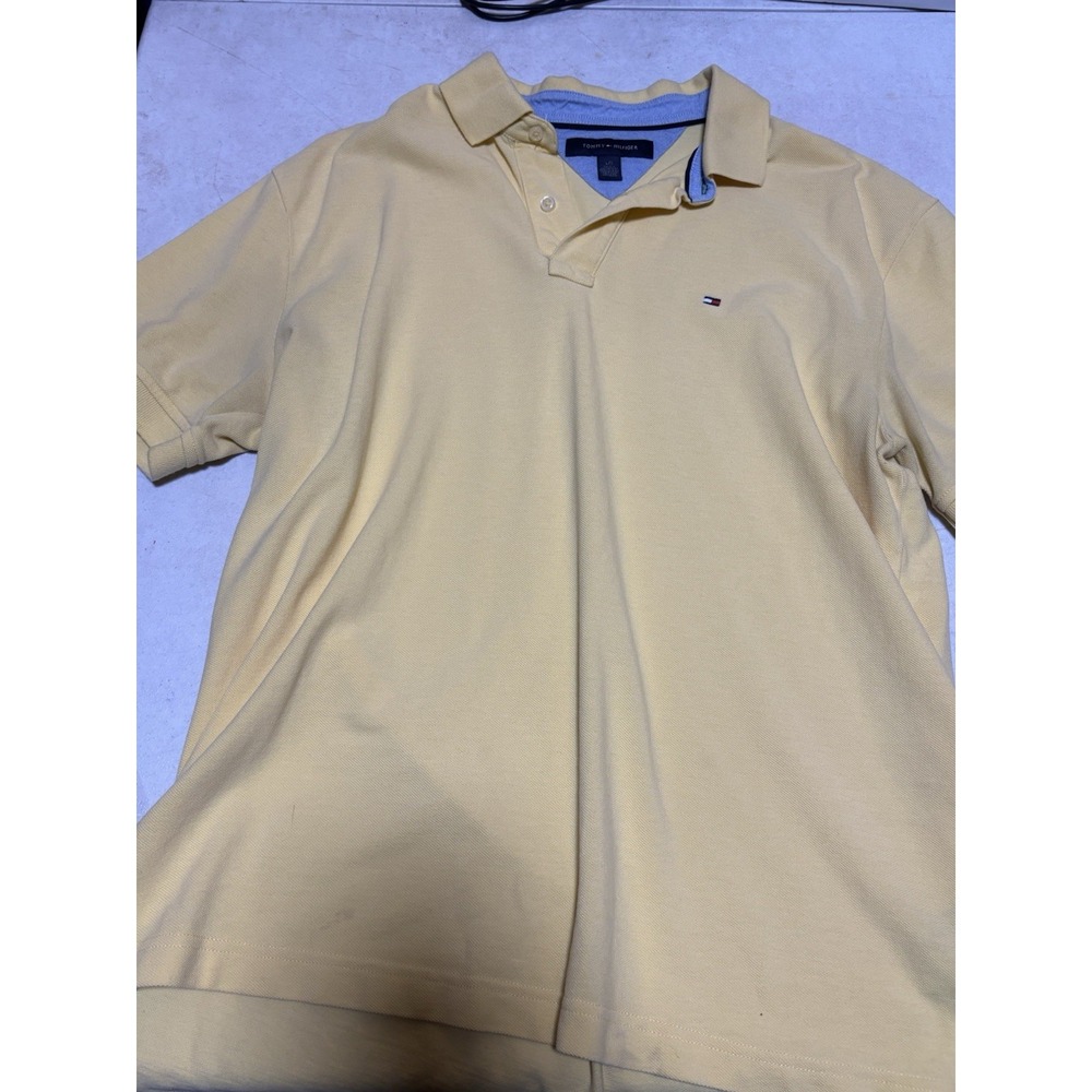 Tommy Hilfiger Golf Polo Shirt Yellow Lemon Short Sleeve‎ Mens Large
